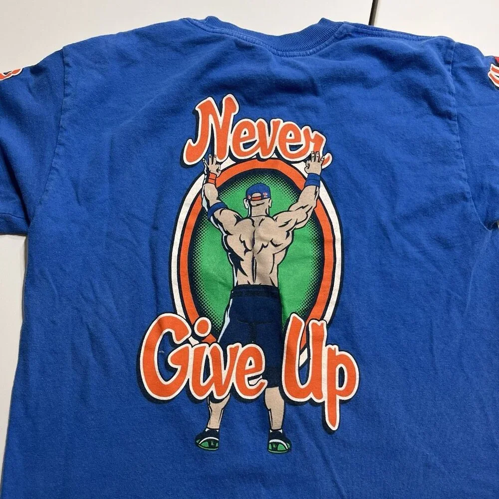 John Cena WWE Blue T Shirt Youth Medium Logo - Picture 7 of 8